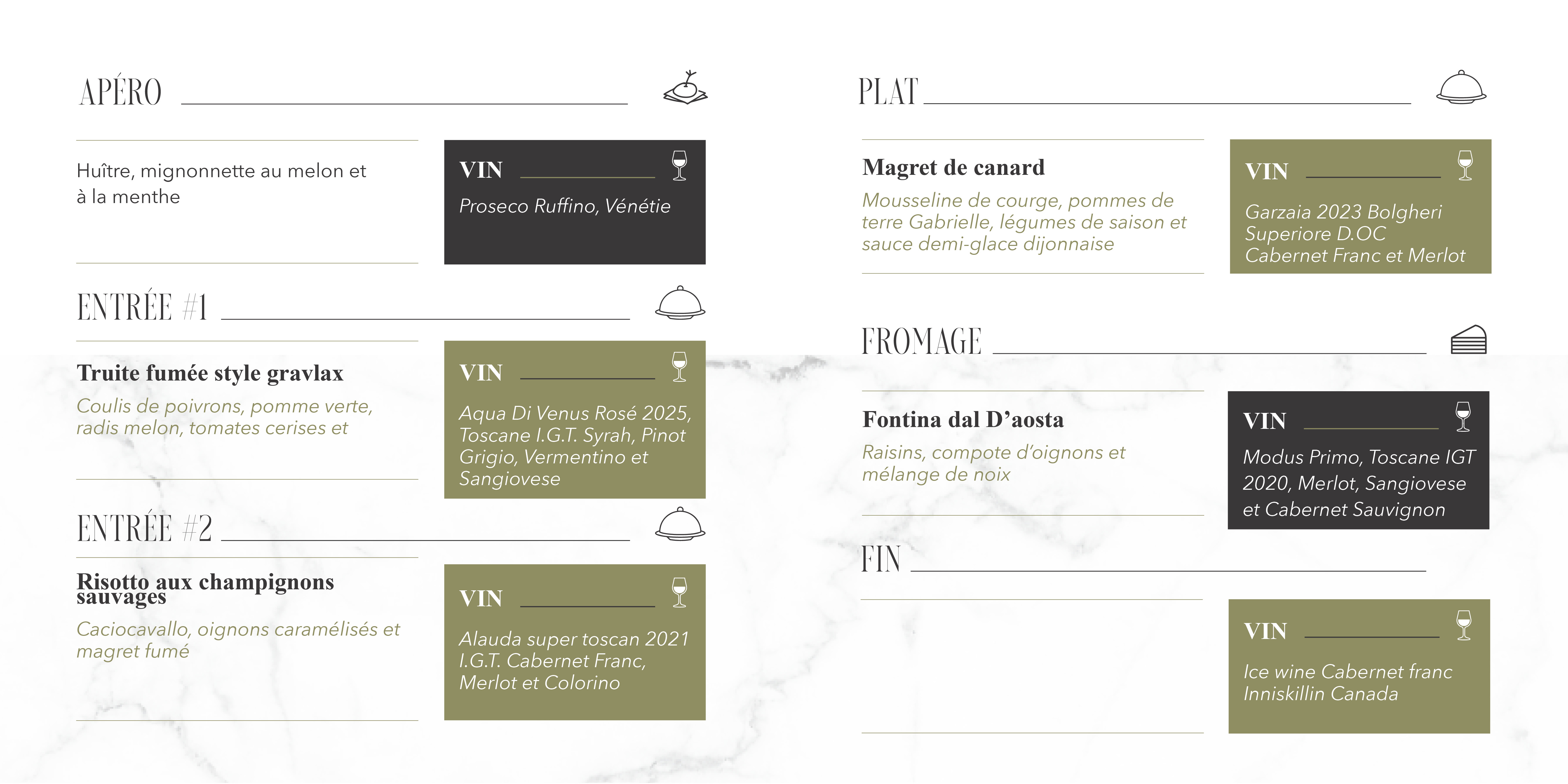 Menu ruffino